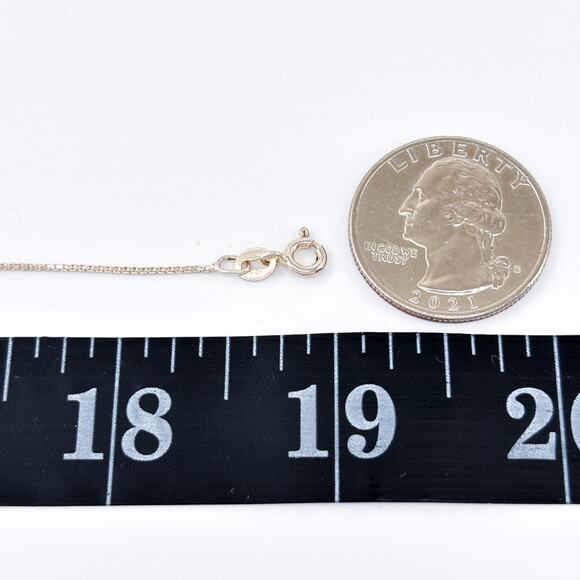 Vintage Italy FAS Sterling Silver 925 Box Chain Necklace 19" - Picture 2 of 3